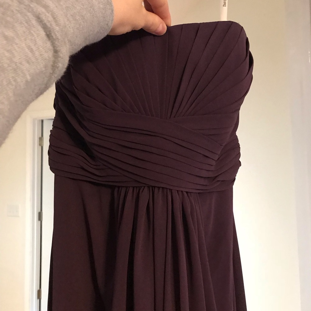 David’s bridal floor length strapless dress